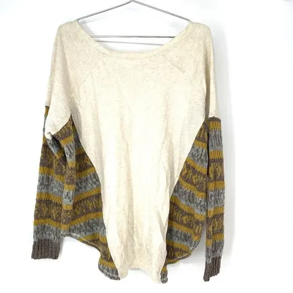 Free People Beautiful Sinner Oversized Pullover Poncho Sweater Women's Size L - Picture 2 of 9